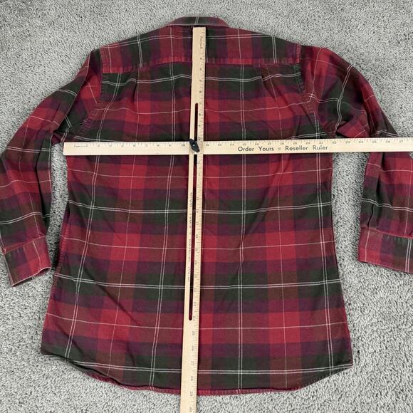 Thunder Shirt Mens XL Red Green Plaid Flannel Button Down Long Sleeve Cotton - Picture 5 of 10